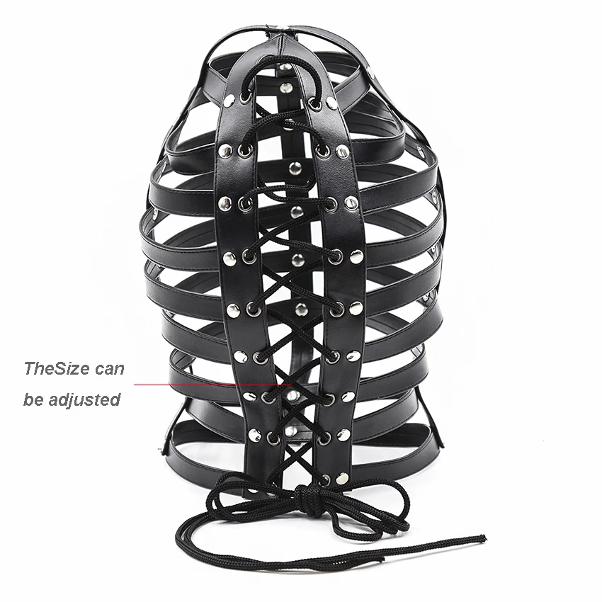 Leather Mask Fetish Head Bondage Restraint Headgear Slave Adult Games Sex Toys For Couple/Women/Men/Gay BDSM Erotic | Красота и
