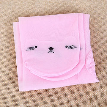 Light pink Новые летние ультратонкие детские колготки для маленьких девочек прозрачные милые Колготки с рисунком котенка, детские гольфы для маленьких девочек - Цвет: Light pink