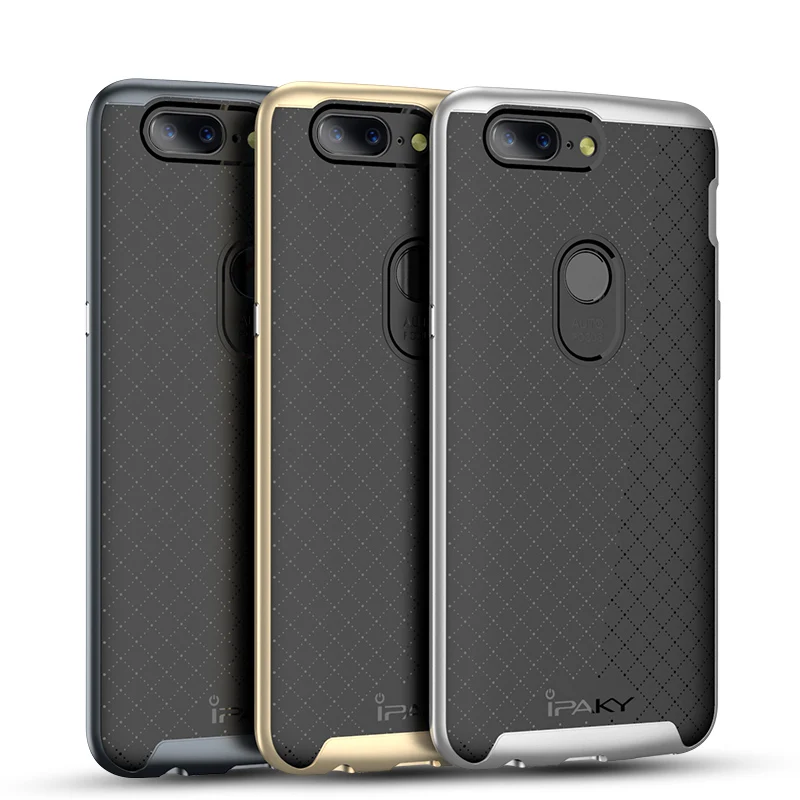 Original Ipaky Cover for Oneplus 5T Case PC Frame TPU Silicone 2 in 1 Phone One Plus 5 T Back Shockproof |