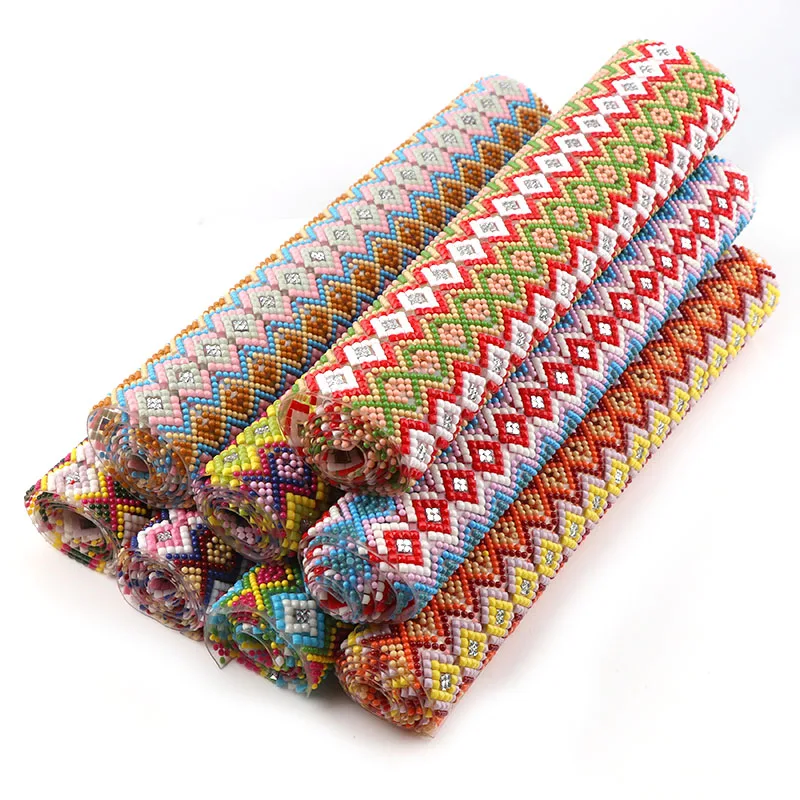 

2017 1 Roll 24*40cm 8 Colors 2mm Resin Beads+2.5mm Grid Face Resin Hotfix Rhinestone Mesh Trim For Wedding Dress Decoration