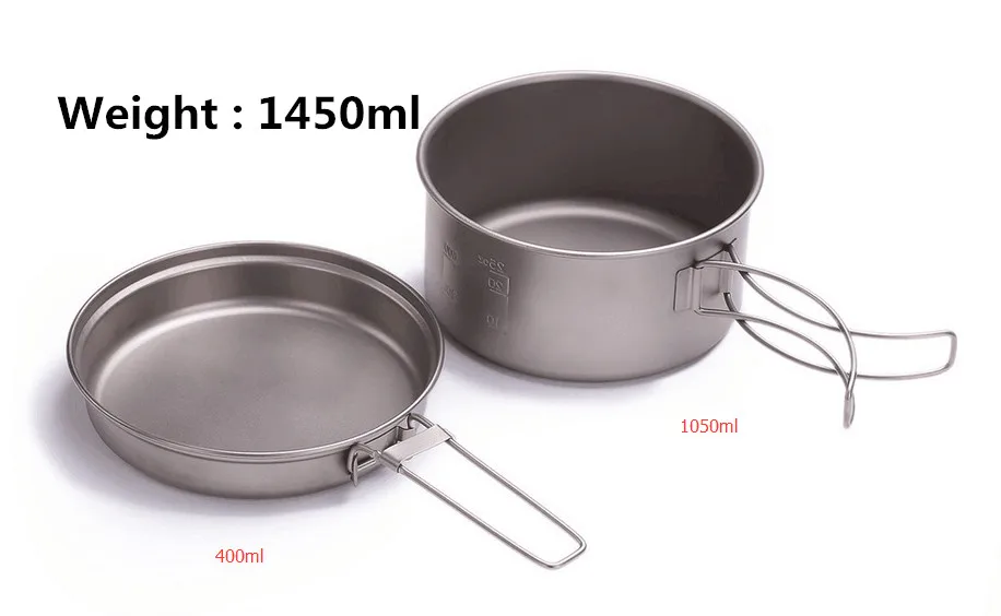 Уличная посуда Сверхлегкий портативный титановый горшок для улицы кемпинга чаша