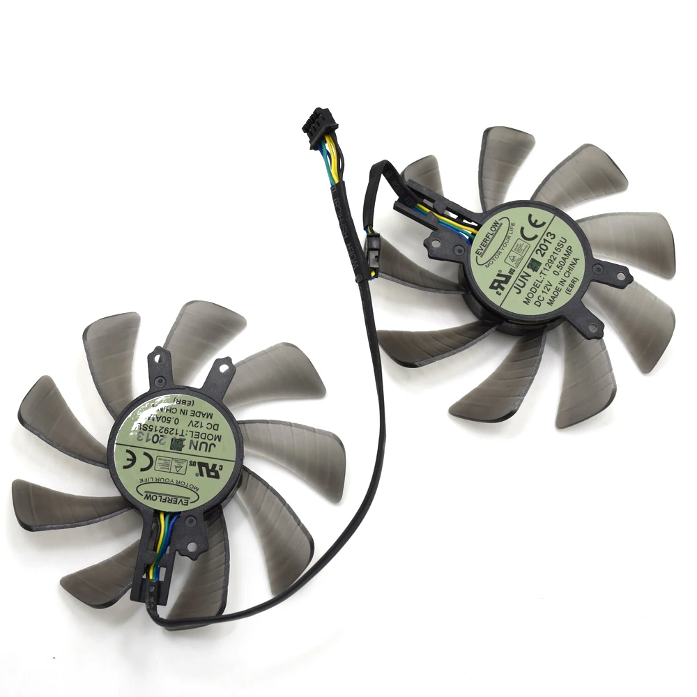 Everflow T129215SU 85 мм DC 12 В 0.50A Графика карты вентилятор охлаждения для ASUS GTX460 hd6790 GTX650Ti