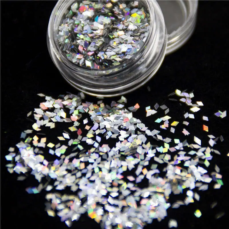 Diamond 1mm 15 г/пакет разные формы Сияющий голографический лазер экологически чистый поли толстый Блеск порошок Блестки для тела ногти волосы лицо художественные украшения - Цвет: Diamond 1mm