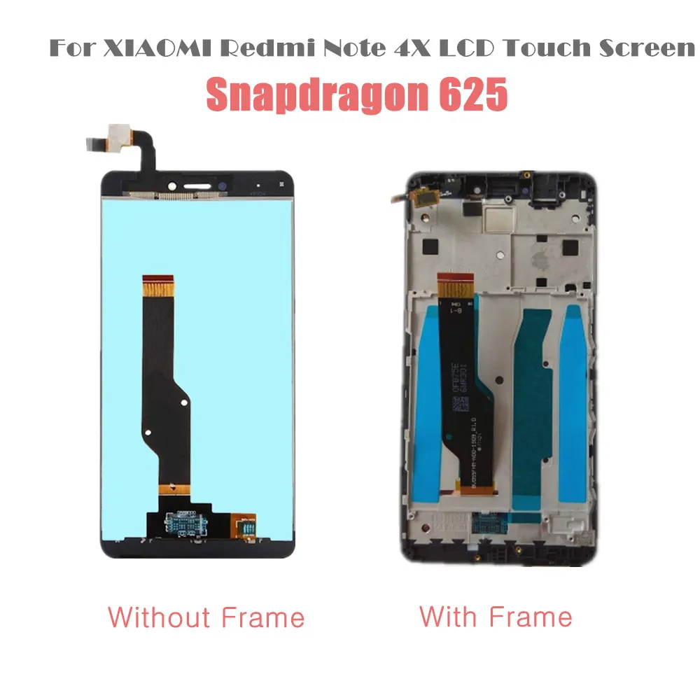 Snapdragon 625 Оригинальный дисплей для XIAOMI Redmi Note 4X ЖК сенсорный экран с рамкой Замена