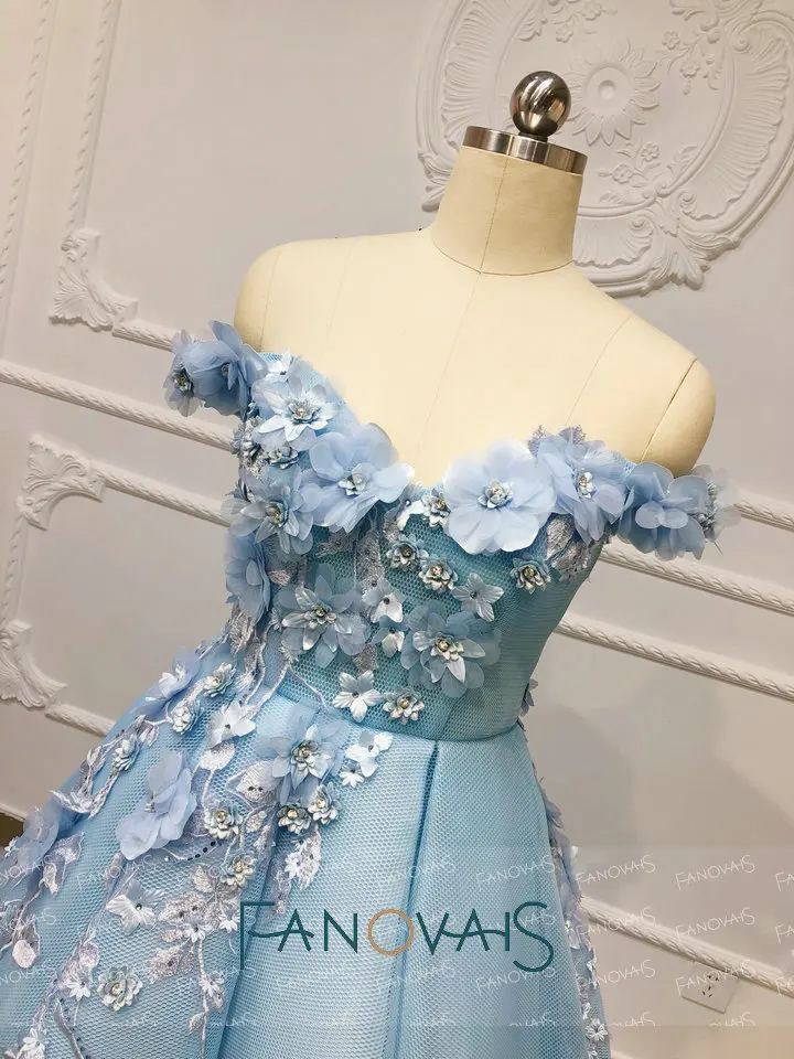 Light Blue Evening Dresses Off Shoulder Vestido De Fiesta 2019 Elegant Prom Dress for Women Formal Gown | Свадьбы и торжества