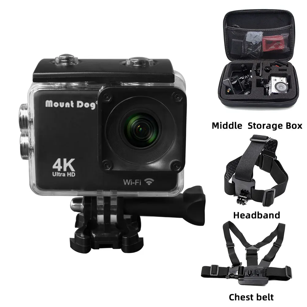 Motion1.1 Аксессуары для Go Pro Ultra HD 4K Спортивная экшн-видеокамера WiFi 30fps 170D Водонепроницаемая камера с ремнем на грудь - Цвет: Motion1.1