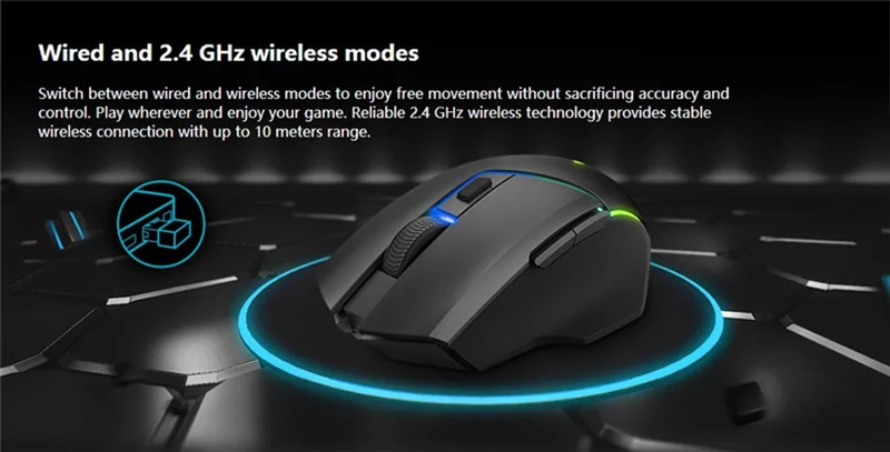 Rapoo V320 оригинальная Двухрежимная игровая мышь 2,4G беспроводная мышь с 5000 dpi 8 кнопками для мыши Gamer PUBG Overwatch