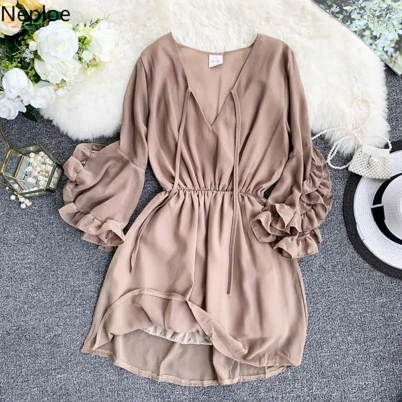 Neploe милое платье для девочек 2019 Новое поступление однотонный бант Vestidos Лето