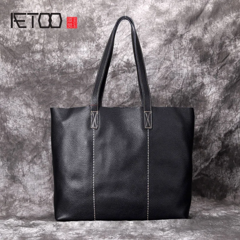 AETOO Original design handmade suede leather shoulder bag handbag retro art leisure female big large capacity | Багаж и сумки