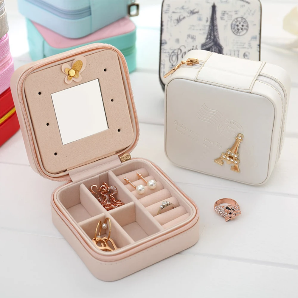 Christmas Portable Jewel Box Jewelry Organizer Cosmetic Makeup Earrings Necklace Ring Storage Case Gift | Дом и сад