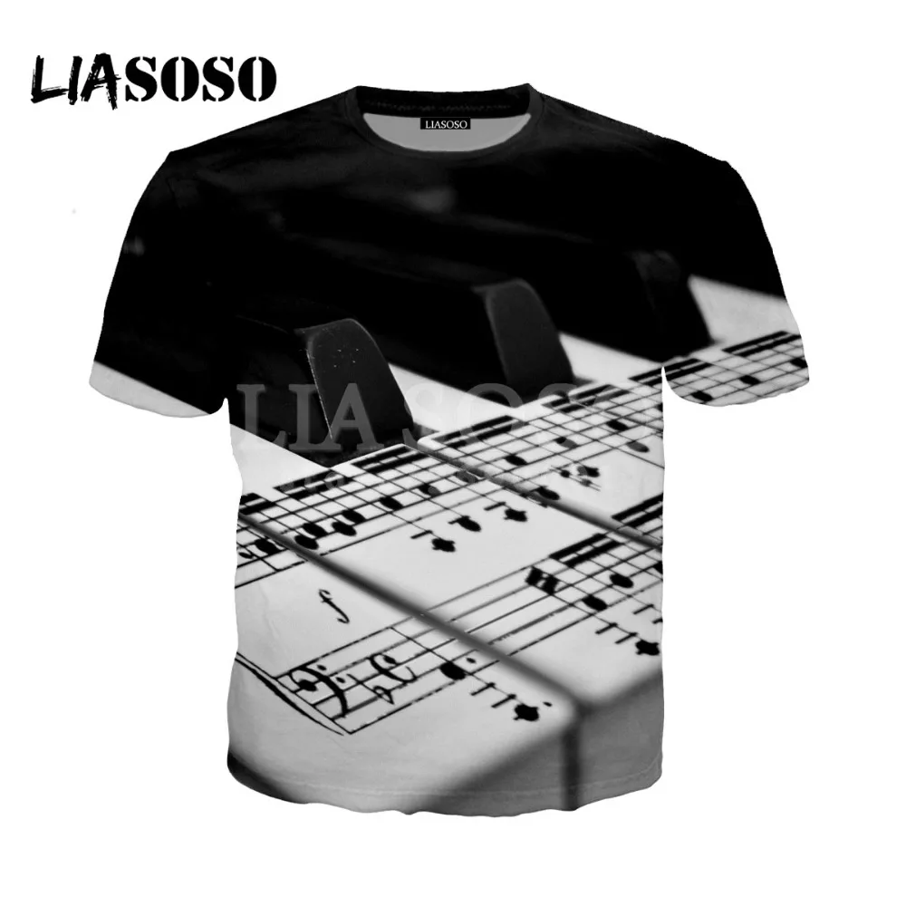 LIASOSO 2018 Новый 3D принт женские и мужские классический дизайн пианино роза цветы