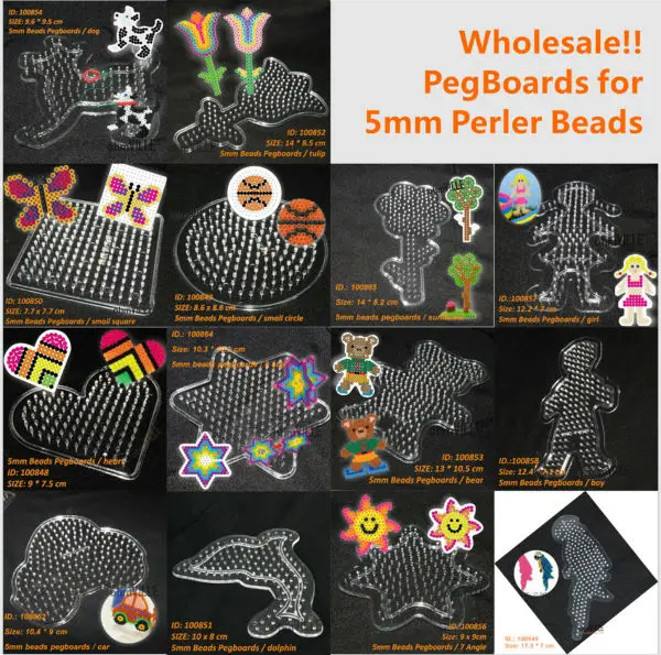 Оптовая продажа! Pegboards для 5 мм Perler Хама бусины плавленые шарики узоры ~ прозрачная