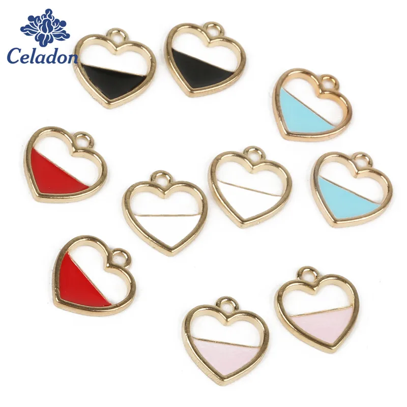 Высококачественная яркая эмалированная половинка из цинка диаметром 15x16 мм 2 для