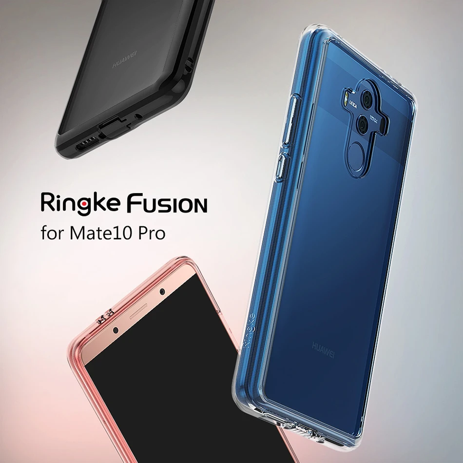 100% Original Ringke Fusion Clear PC Back Flexible TPU Edge Shock Absorption Drop Resistance Case For Huawei Mate 10 Pro |