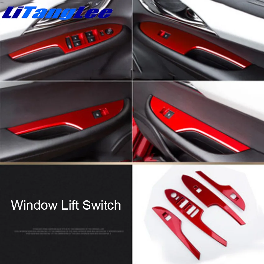 

Auto Interior Refit For Cadillac ATSL Red Fibre Armrest Panel Decoration Switch Sticker Door Inner Handle Car Styling