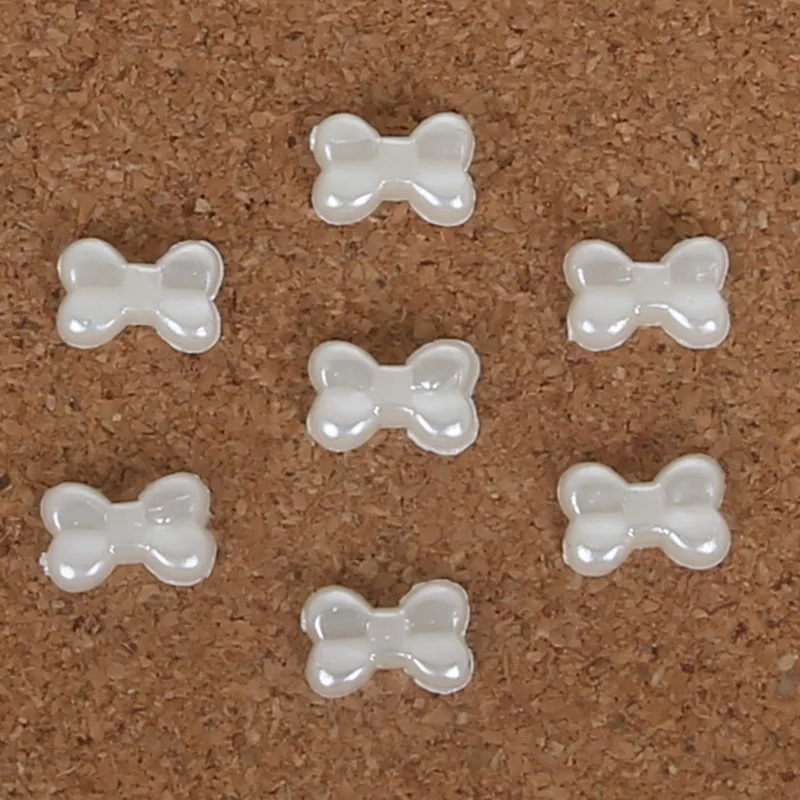 Новая мода 300 шт слоновой кости Кабошон бусины ABS пластик имитация лук Flatback для