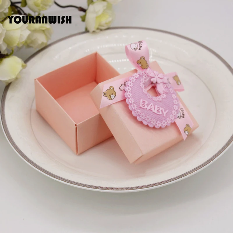 24 шт./лот декоративные нагрудники Тиффани синие и розовые подарки на Baby Shower