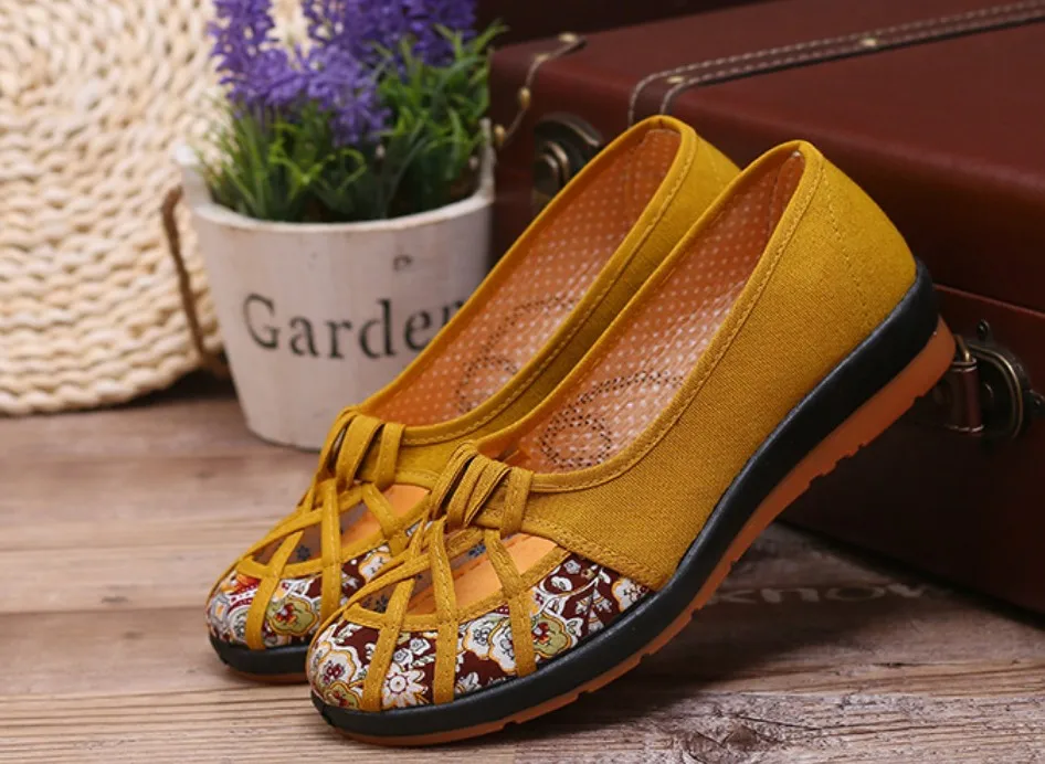 2020 Plus Size 35-40 Summer New Brand Women Flats Shoes Canvas Hollow out breathable Loafers Espadrilles | Обувь