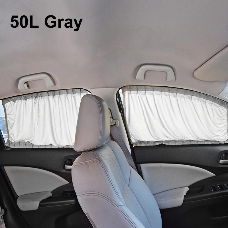 Gray 50L 1 комплект солнцезащитный козырек для боковых окон автомобиля, солнцезащитный козырек для автомобиля, эластичные жалюзи, чехол на заднее лобовое стекло, УФ Защита от солнца, автомобильные аксессуары - Цвет: Gray 50L