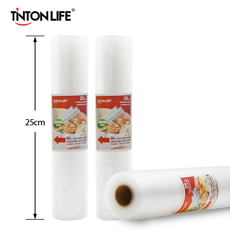 TINTON LIFE 25 см x 500 см/ 1 рулон вакуумный пакет для хранения вещей и продуктов