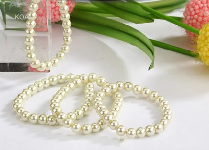 100pcs Wholesale lots Jewelry bracelet lots women white beige cheap  Artificial faux pearl bracelets free shipping BL380
