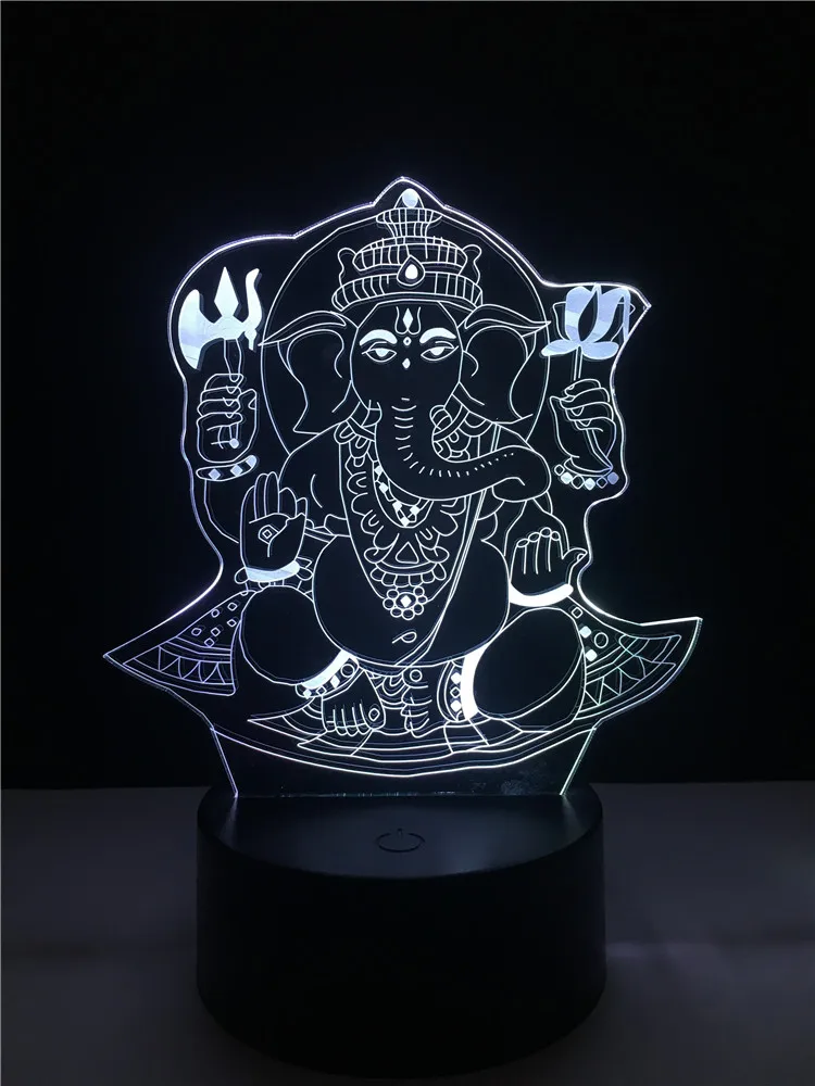 Лампа GAOPIN 3D в форме Будды Креативный светодиодный ночсветильник с USB