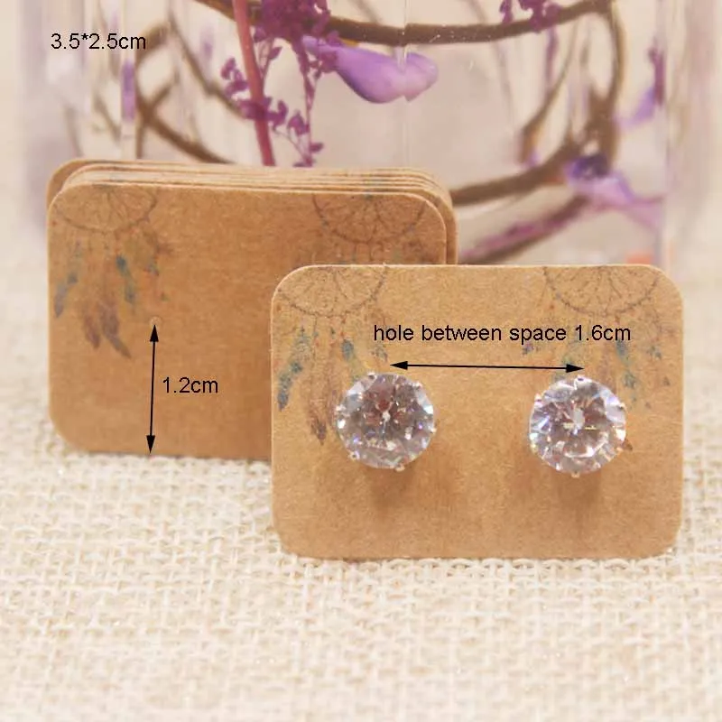 100 шт. Подарок на годовщину дисплей серьги карты крафт картон свадебный подарок