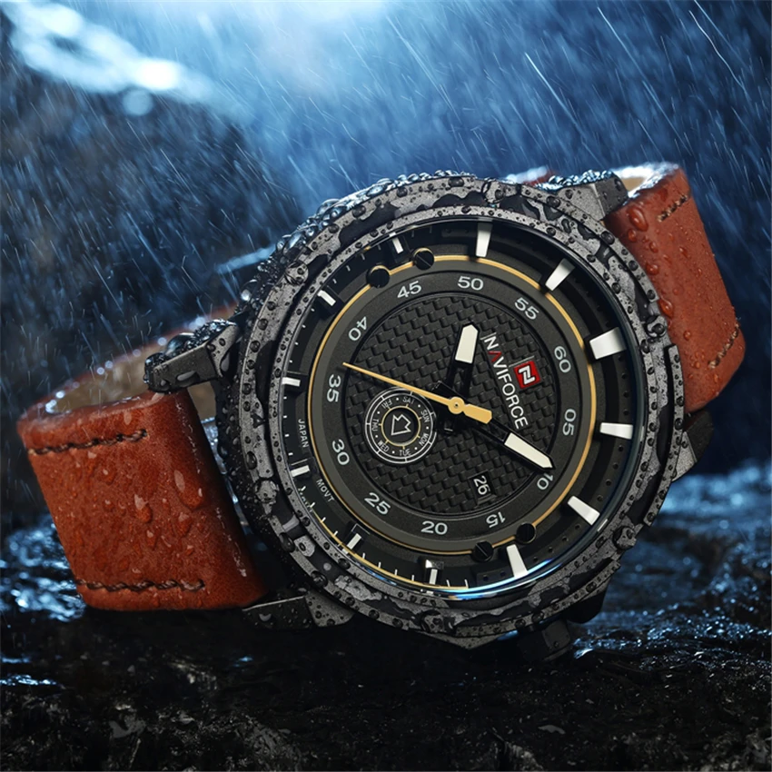 NAVIFORCE часы человек Элитный бренд Relogio Masculino Мода Военная кожа кварцевые наручные