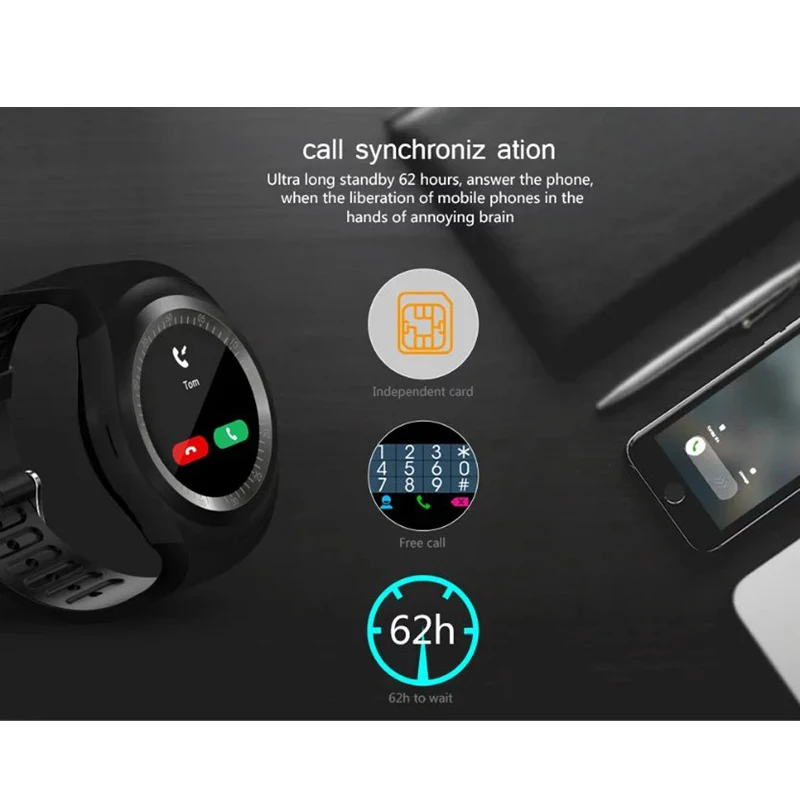 Смарт-часы Y1 plus с Bluetooth для мужчин и женщин умные часы Android телефонные звонки GSM Sim