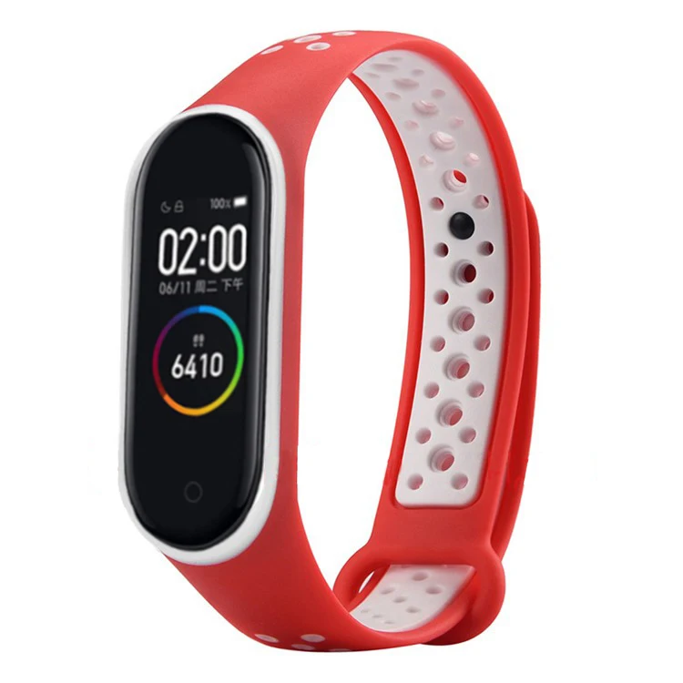 Red white Модный силиконовый сменный ремешок для часов, ремешок для xiaomi mi, браслет 4 mi Band 4, браслет, спортивный Браслет Для xiaomi Band 4, унисекс - Цвет ремешка: Red white