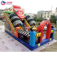 cute cartoon inflatable jumping castle with two slides car model bouncy castles lows price 1076 inflatable bouncer for kids