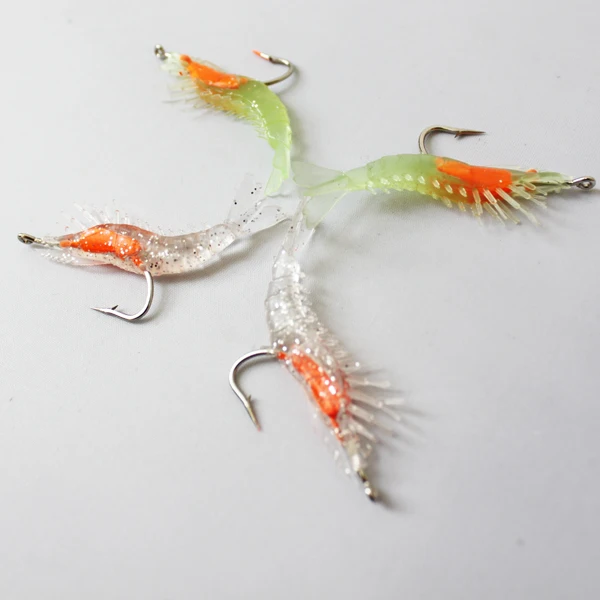4 шт. мягкие рыболовные крючки креветки 3 г 6 см|soft shrimp|soft lurefishing tackle |