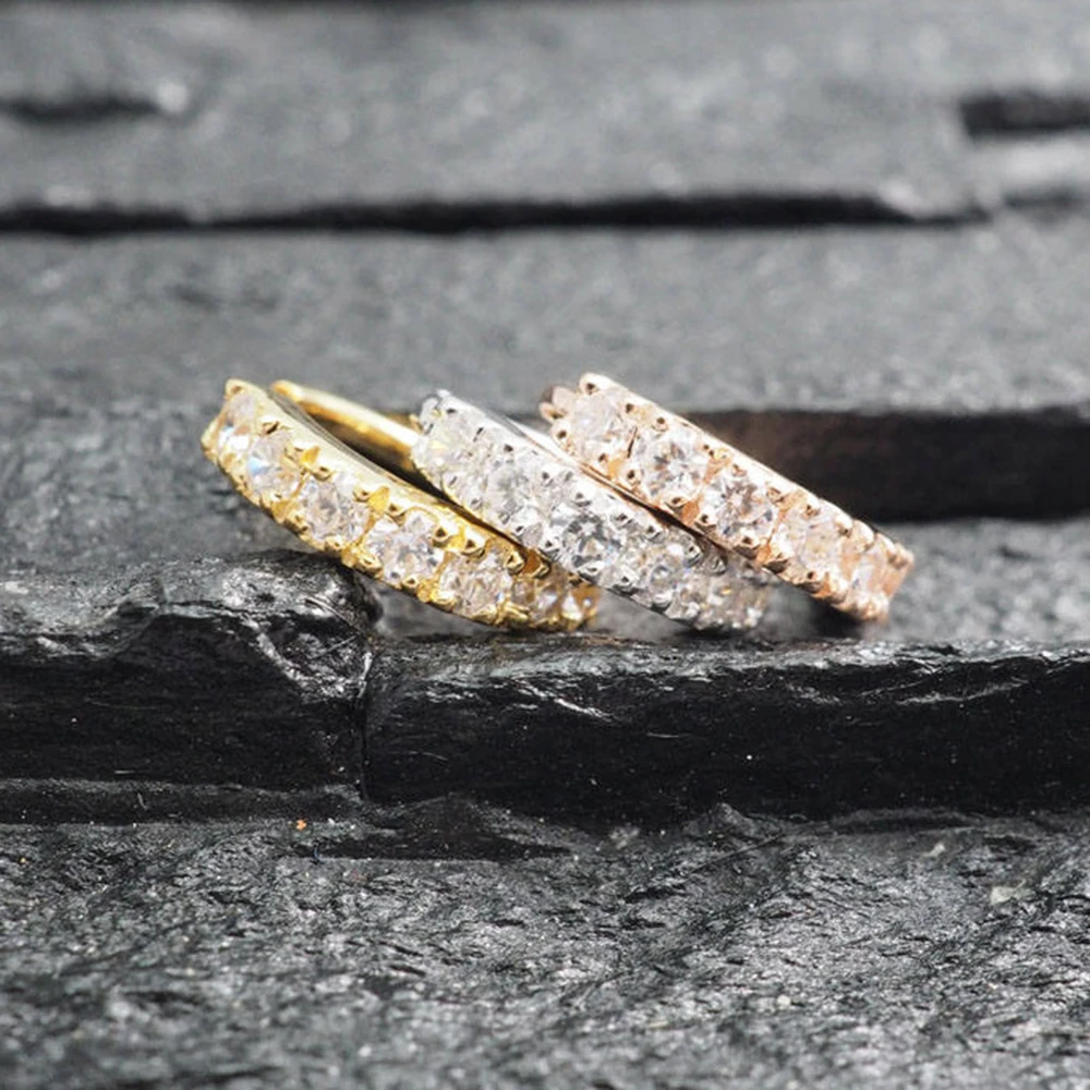 Кольцо для носа с цирконом 1 шт.|Серьги-кольца| |