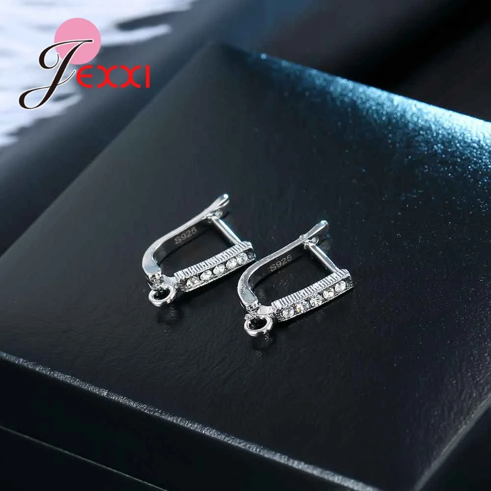 

New Design 925 Sterling Silver Women Hoop Earrings Components Cubic Zircon Handmake DIY Jewelry Findings