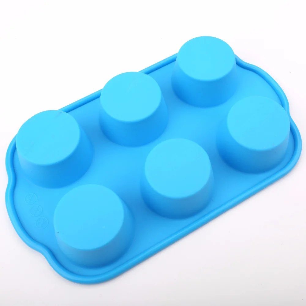 1PC 30X18CM Round Shape Silicone Bakeware Cake Mold 6 Lattices Muffin Cupcake Moulds Soap Molds LB 343 | Дом и сад