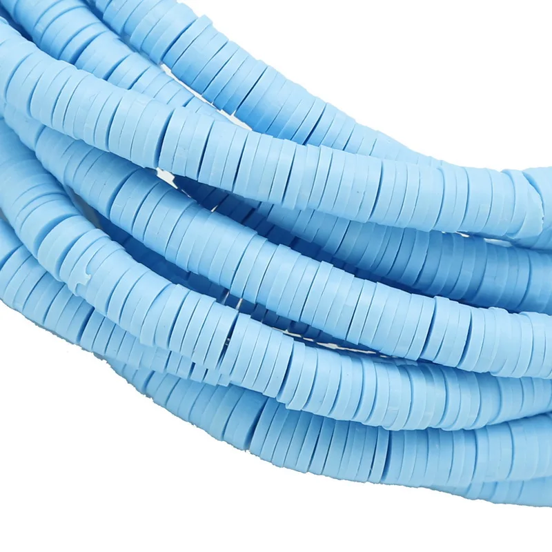 Light Blue Высокое качество Круглый Полимерная глина Fimo чип диск Свободные Spacer Бусины Для Модные украшения рукоделие своими руками Цепочки и ожерелья браслета - Цвет: Light Blue