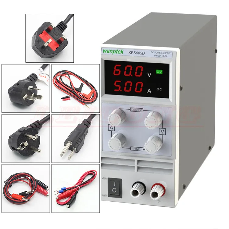 

KPS605D 60V 5A DC power supply Single Channel adjustable SMPS Digital 0.1V 0.01A 110v US 220V EU plug
