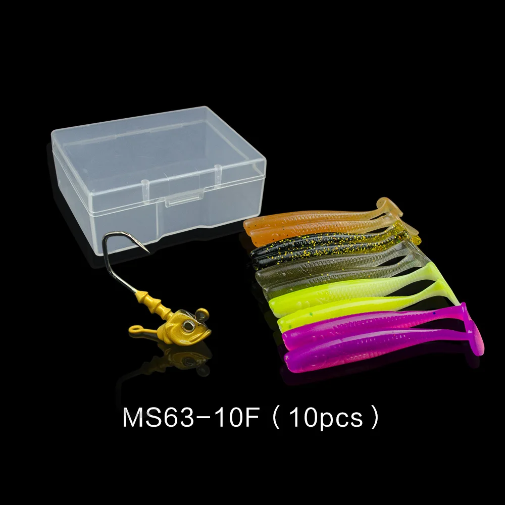 1-MS63J55-10-5CL 11 шт., 65 мм, мягкие искусственные приманки, рыболовные приманки, 5,5 г, свинцовая приманка, крючок для рыбы, силиконовая приманка, воблеры, pesca, набор рыболовных снастей для ловли карпа - Цвет: 1-MS63J55-10-5CL