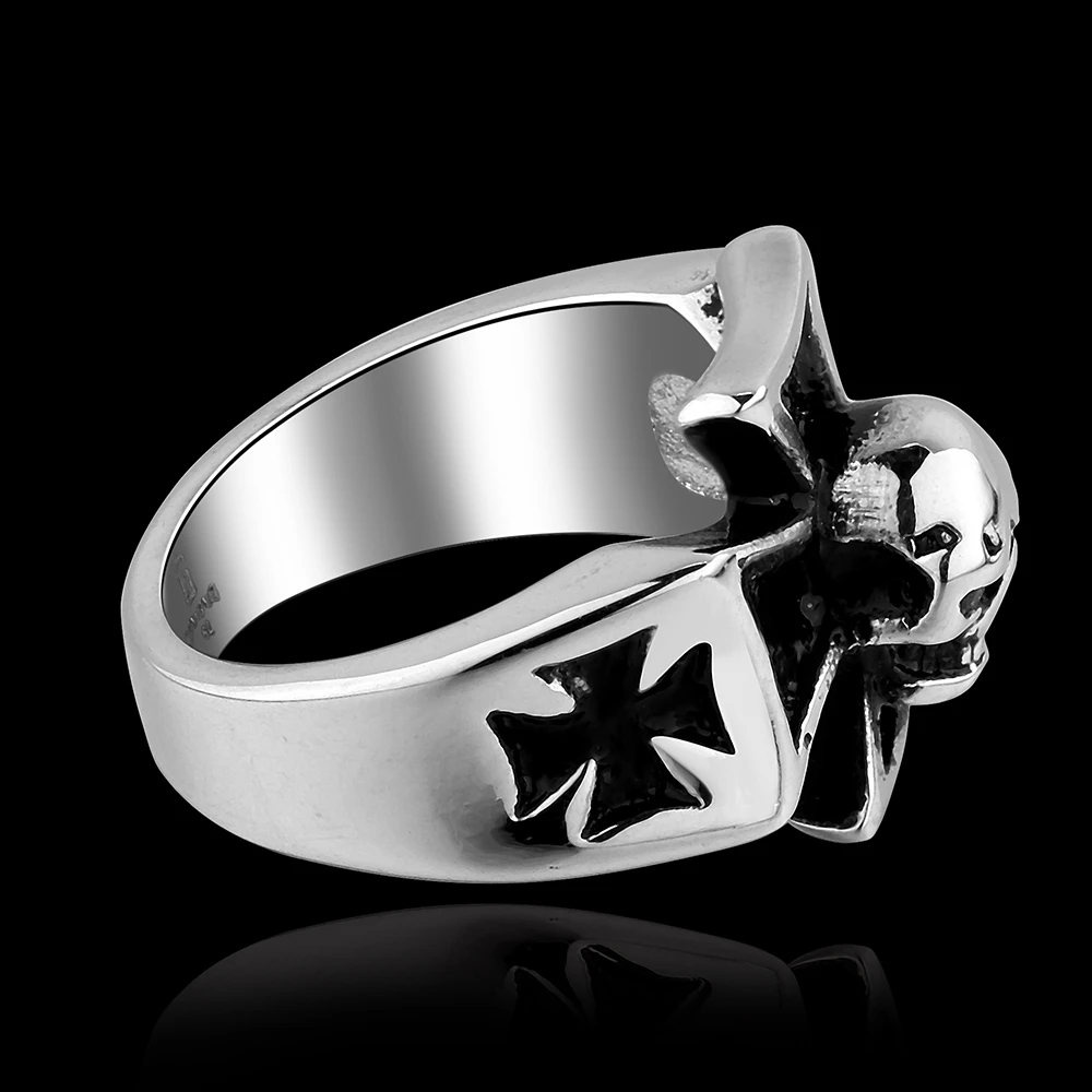 Прямая поставка большое панк байкерское кольцо с черепом для мужчин из
