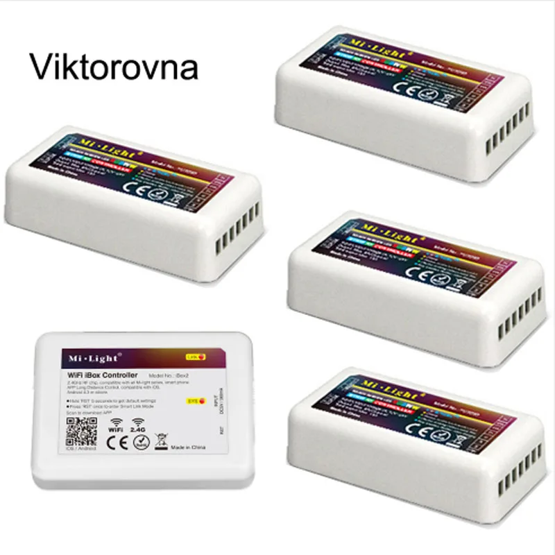 

Milight 4zone wireless 2.4G RF Wifi iBox control RGB CCT led IOS Andriod APP remote controller RGBW rgb led strip controller