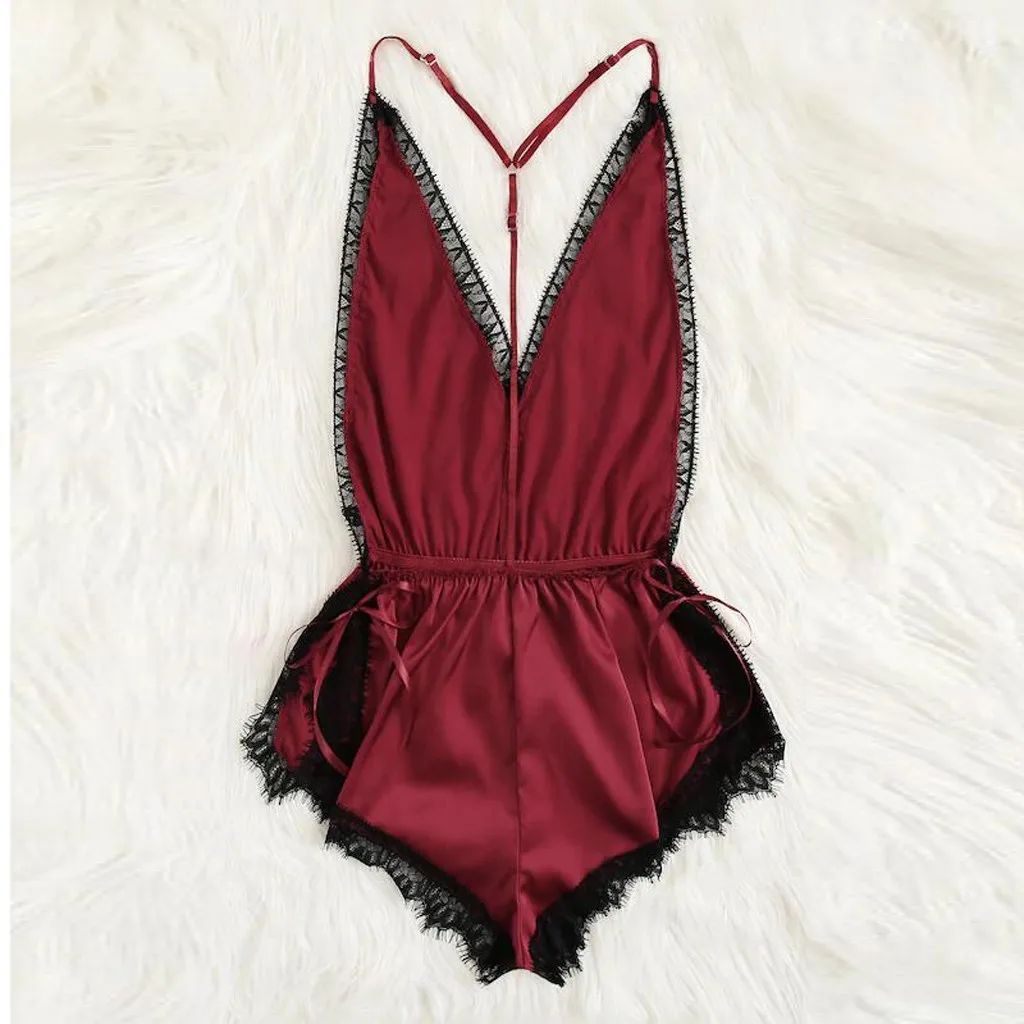 Сексуальное эротическое горячее кружевное белье Babydoll ночное для женщин атласное