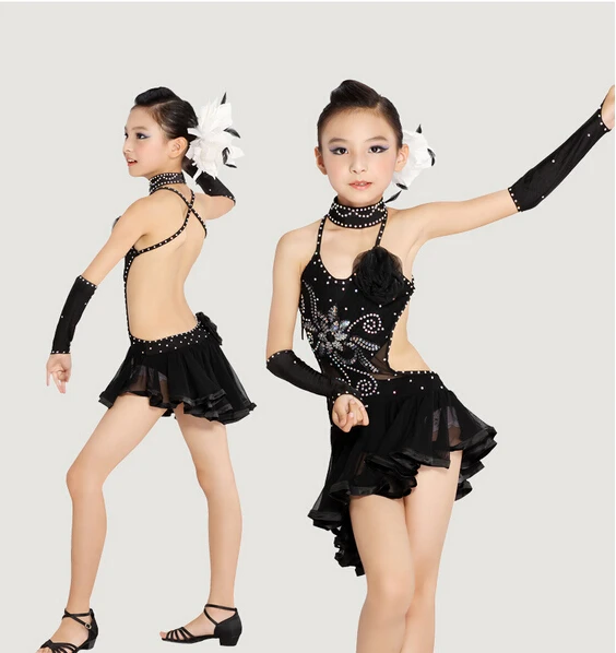 Костюм для выступления на сцене черно желтый Модный костюм латинских танцев