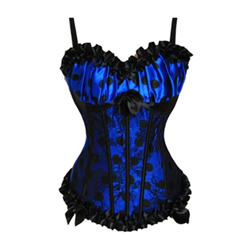 Женский корсет с бантом кружевной в горошек большие размеры|women corset|corset overbustfashion