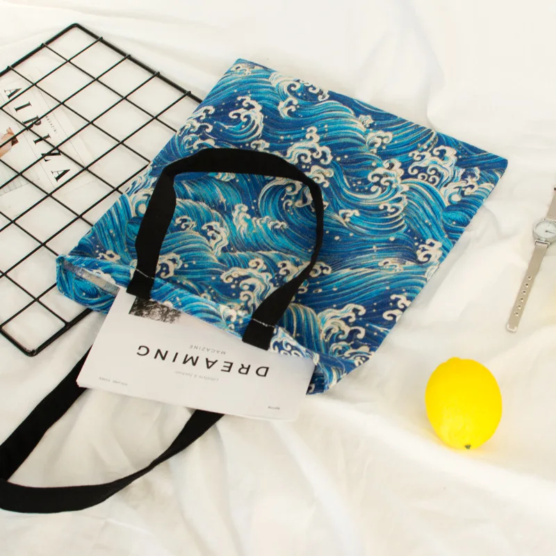 Сумка-тоут YILE из хлопка и льна экологически чистая открытая Сумочка на плечо с