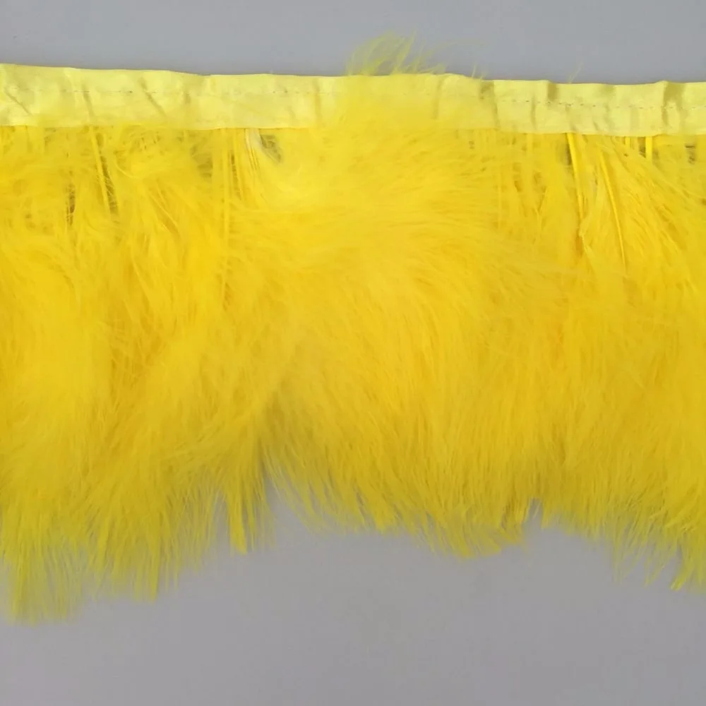 4 ярда/партия Желтая турецкого Марабу отделка из перьев/бахрома/лента на лента