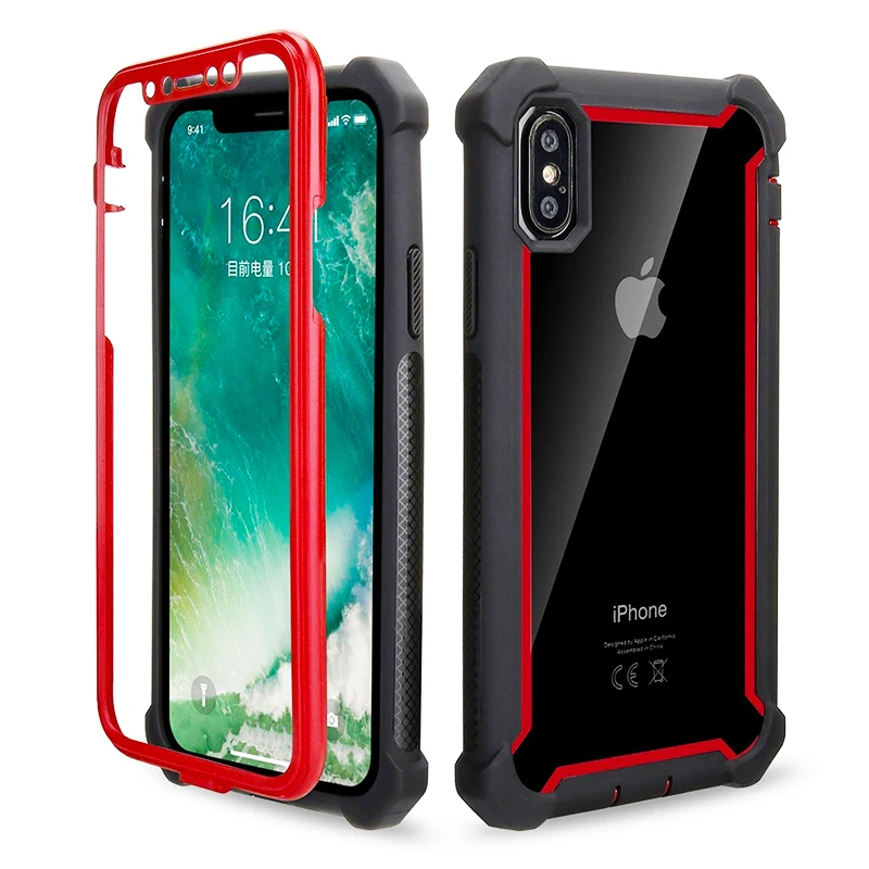 360 градусов угловая Подушка противоударный чехол для iPhone X XR XS Max 6 6S 7 8 Plus чехол TPU защитные бесплатные чехлы с закаленным стеклом