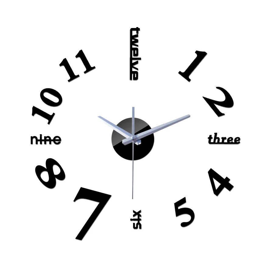 Настенные часы Horloge большие акриловые зеркальные сделай сам кварцевые для