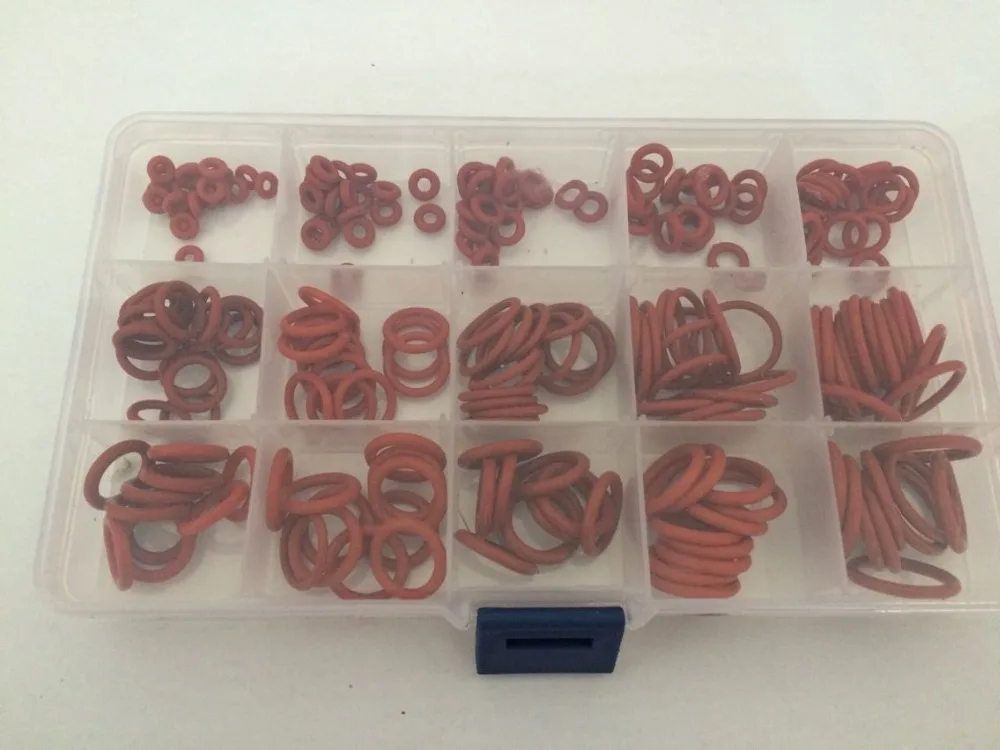 225 шт. 6 мм до 20 силиконовые резиновые шайбы уплотнительное кольцо комплект