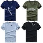 Мужская футболка с V-образным вырезом, размеры от S до 5XL