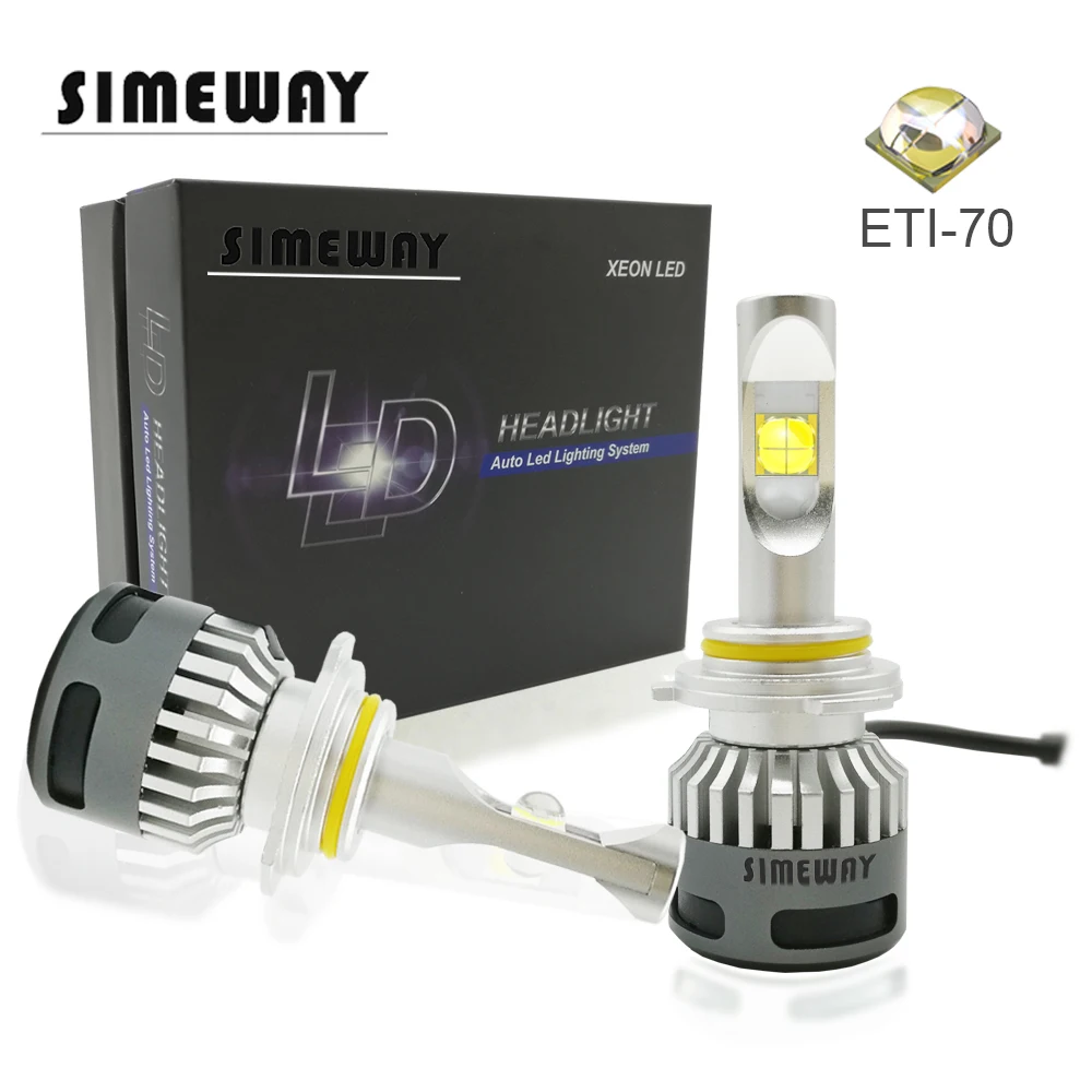 2 шт. авто led 9005 hb3 12000lm Фары H4 H7 h11/8/9 9006 hb4 H1 D1S D2S/R/H D4S светодиодные лампы с E70 Чип 6000K